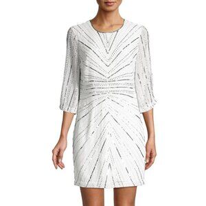 Parker Petra Sequin Mini Dress Ivory Womens Size 2